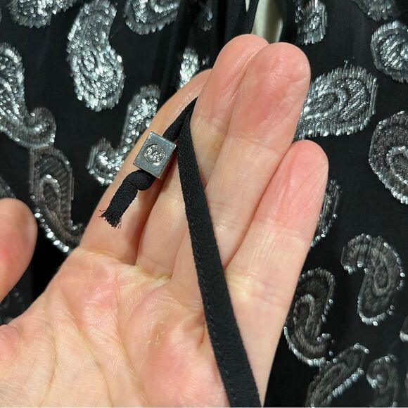 Michael by Michael Kors long sleeve Black Paisley Dress size Extra Small - Picture 5 of 14